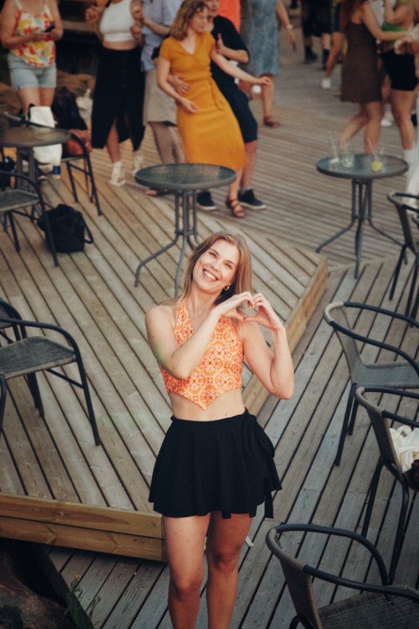 Dancer making a heart with her hands