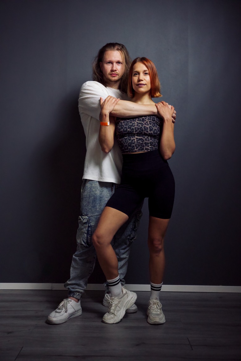 Dance partners, studio portrait