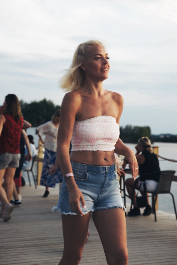 Dancer walking off the floor