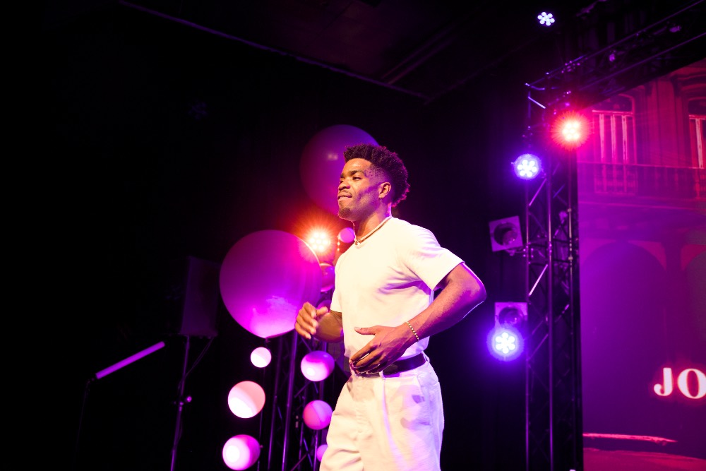 Solo performance under stage lights
